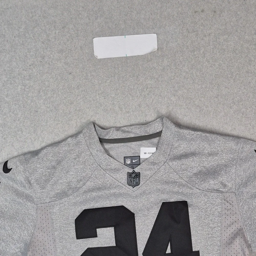 Oakland Raiders Men Jersey S Gray Nike Marshawn Lynch 24